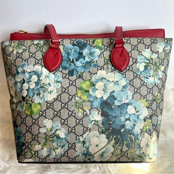 Gucci GG Supreme Blossoms Floral Red Tote Shoulder Bag - Picture 6 of 16